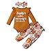 Binxory Baby Kleidung Bodysuit Strampler Babykleidung Set Baby Mädchen Langarm Body StramplerT-Shirt Top + Hose + Stirnband Warme Babyset Kleidung Outfit (0-3 Monate, Karamell -b)