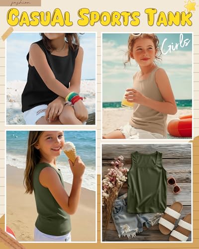 Image of 3 Pack Girls Square Neck Tank Tops