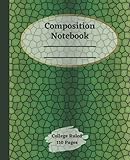  Composition Notebook: College Ruled Lined Paper  Green Snakeskin notebook Journal 110 Pages - Large 7.5\" x 9.25, Snakeskin Lover Gift Idea