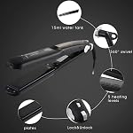 DORISILK Steam Straightener for Hair, Professional Steam Flat Iron Salon Ceramic Tourmaline Vapor Steam Ionic Straightening Iron 2 in 1 Hair Straightener and Curler Dual Voltage Adjustable Temp