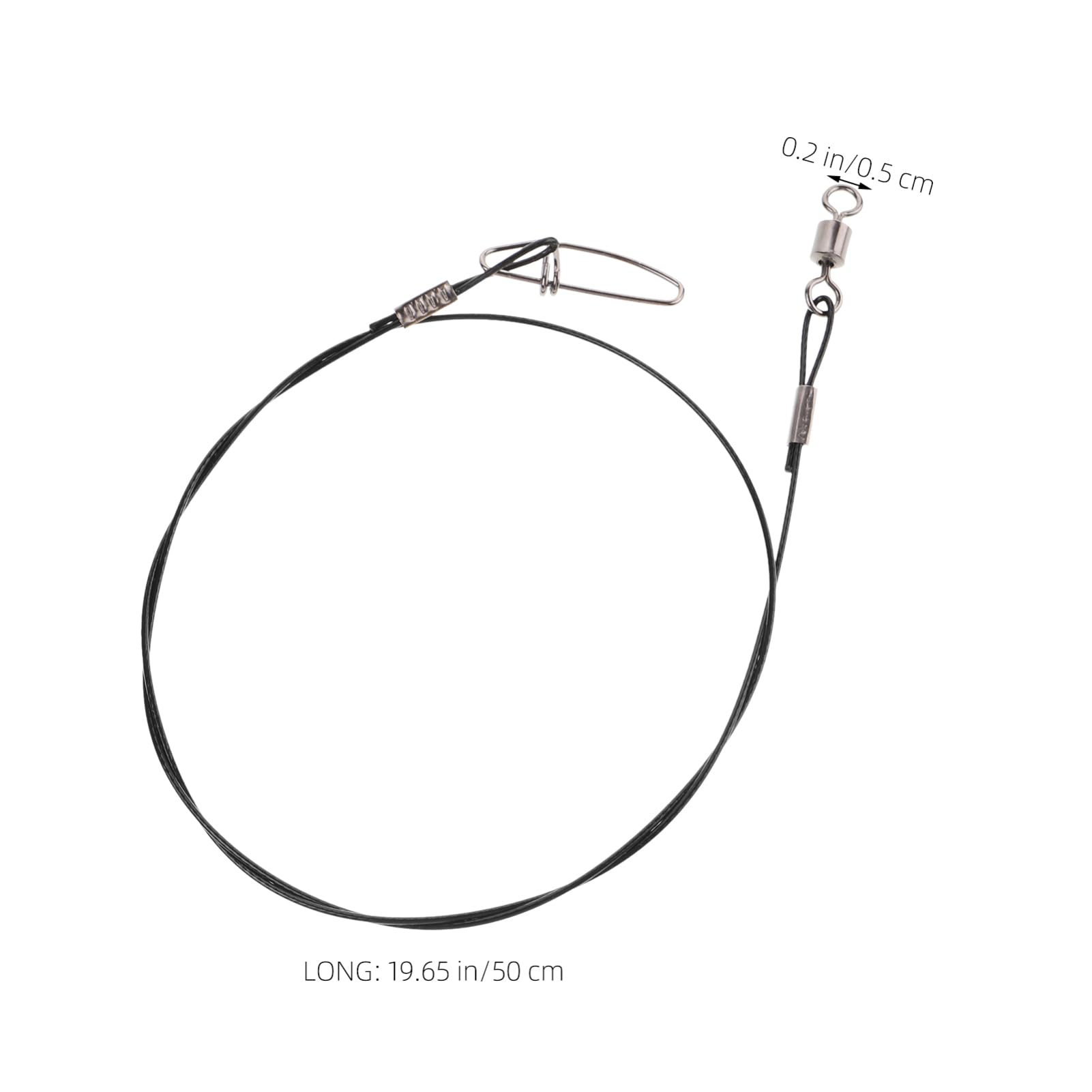 BRIGHTFUFU Stainless Steel Wire Leaders 50cm Length High Strength Fishing Line Snaps Line for Saltwater Fishing