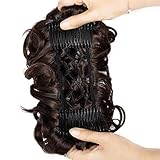 SLLIE Messy Curly Hair Bun Extensions Updo Hairpiece Chignons Easy Stretch Hair Combs Clip in Ponytail Extensions