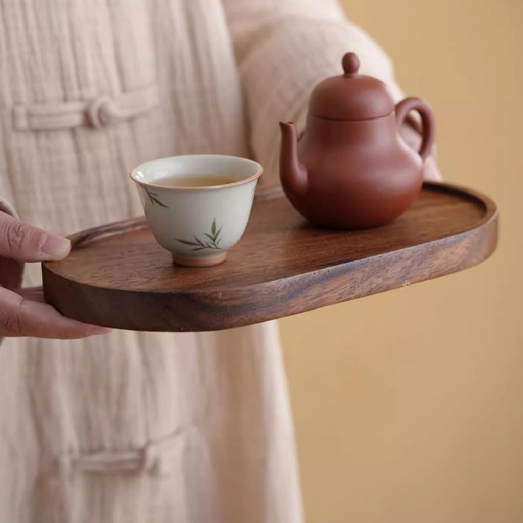 Bandeja de Madera Maciza para Servir - Bandeja pequeña de Burbujas para Mesa de té y Escritorio de la Sala café y refrigerios - Decoración Elegante para el hogar y Elemento es