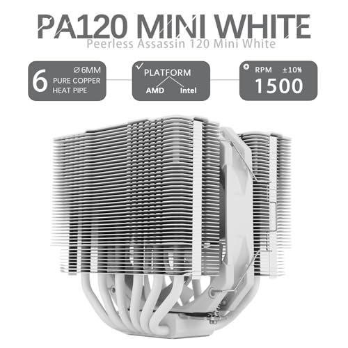 Peerless Assassin 120 MINI Refroidisseur PC Blanc Anti-Bruit 6 Caloducs AM5