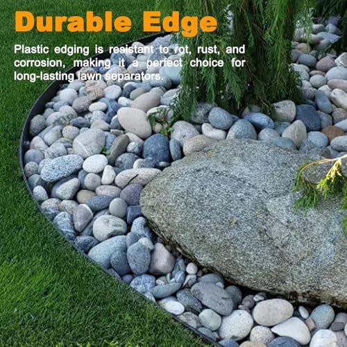 Hugeleaf Landscape Edging 2 Inch Tall, 40 Feet Garden Edging Border with 40Pcs Stakes,Lawn Border for Landscaping, Flower Beds(Black) - Thumbnail 7