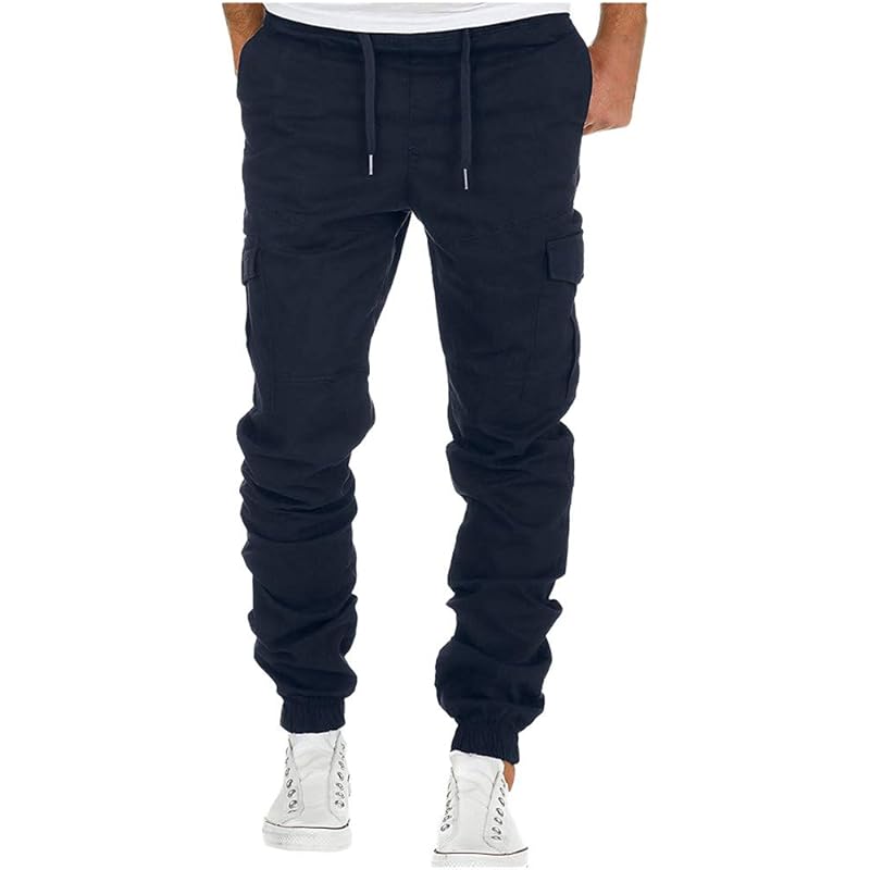 SSDXY Men's Full Elastic Waist Loose Fit Lightweight Workwear Pull On