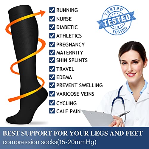 Compression Socks 3 Pairs - Compression Socks Women And Men - Best For Medical, Nursing, Running, Athletic, Flight Travel #TOP5