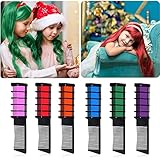 EBANKU 6 Colores Peine de Tiza Kit, Lavables coloración Temporal Tinte del Cabello para Niños Regalos Navidad Fiestas Cosplay DIY