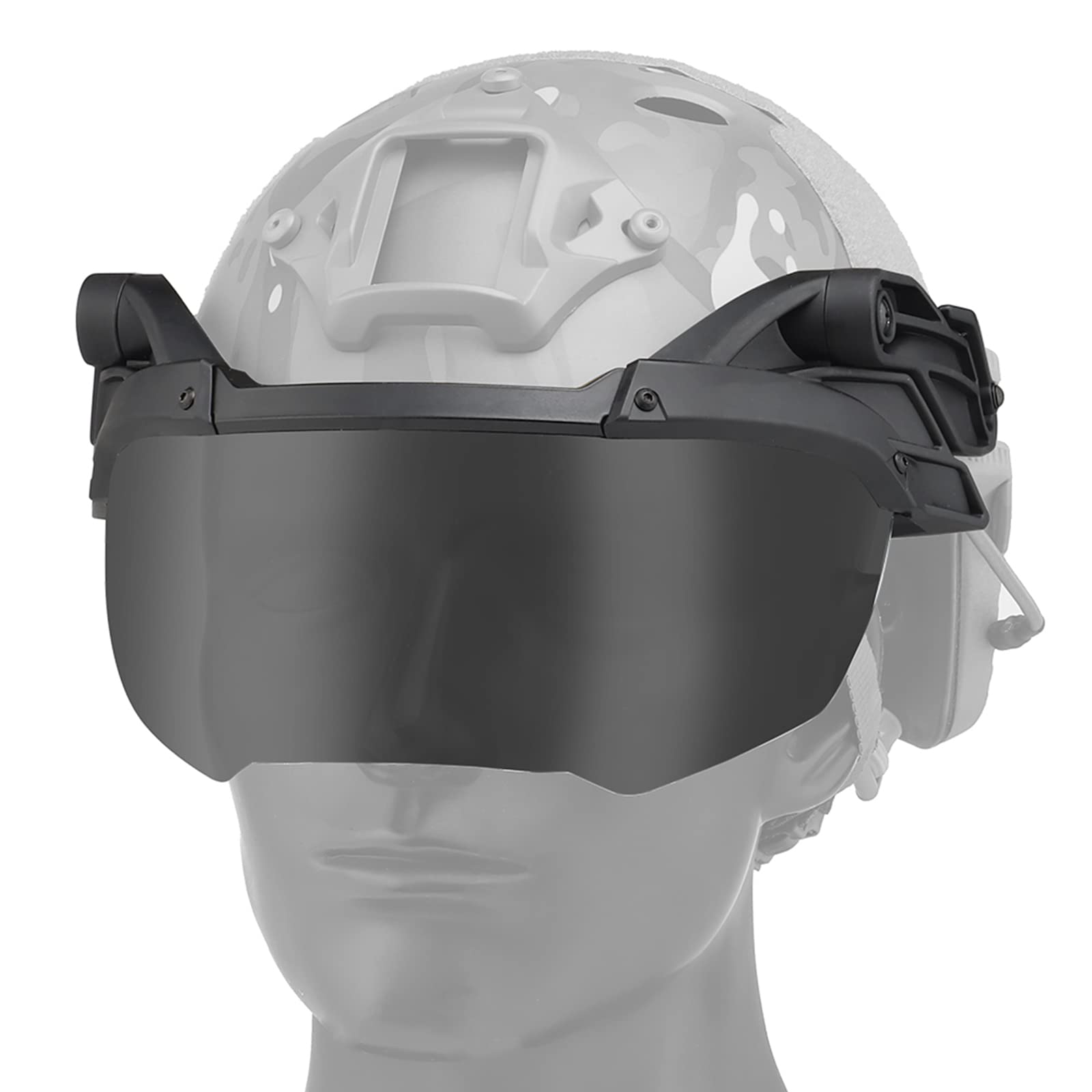 AVLUZ Gogle taktyczne z klapką, wiatroszczelne myśliwskie strzelectwo sportowe okulary ochronne, wojskowe airsoft paintball okulary Flip Up. (BK)