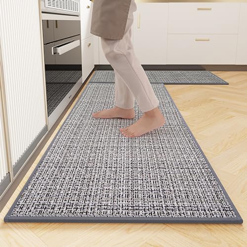 farsky 2 Stück Küchenteppich Waschbar rutschfest,Gewebte Küchenläufer Saugfähig,Teppich Läufer...