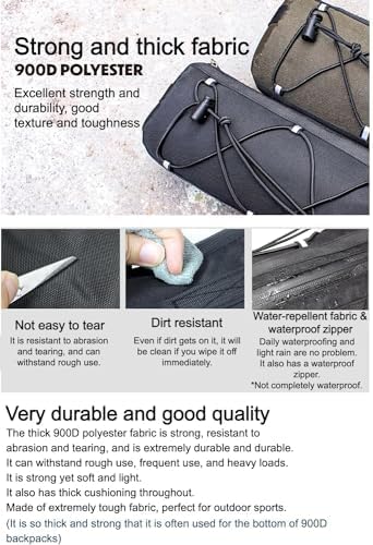 GORIX Bike Front Bag Frame Bag Cycling Handlebar Road Mountain Bicycle (GOOD-DAY) (Black)