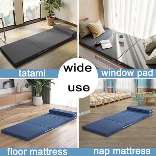 Klappmatratze Einzel-/Doppel-Matratze, 200 cm lang, weicher Schaumstoff-Futon-Bodenbett, Gästematratze mit abnehmbarem Bezug, tragbar, zusammenklappbar, platzsparend – Bild 8