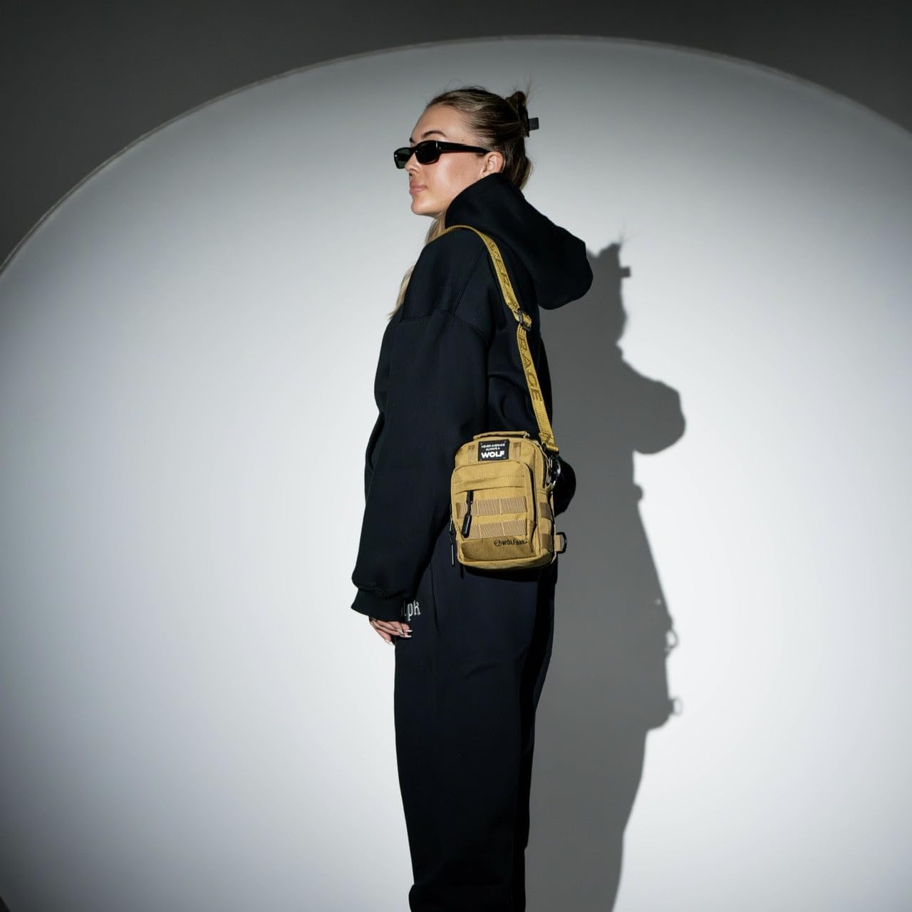 WOLFpak 4L Mini Tactical Sling Bag (Khaki) - Compact Crossbody Backpack for Gym, Travel & EDC – Tactical Shoulder Bag with Multiple Pockets – Lightweight, Durable Sling Pack for Men & Women - Image 8