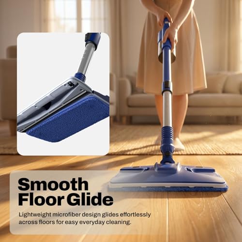 Image of DOMESTICA Wet and Dry Mop Accessory | Microfiber Pads | Reusable, Washable, Compatible with Trio Sweep Wet and Dry Mop | for All Floor Types - White (Pack of 2)