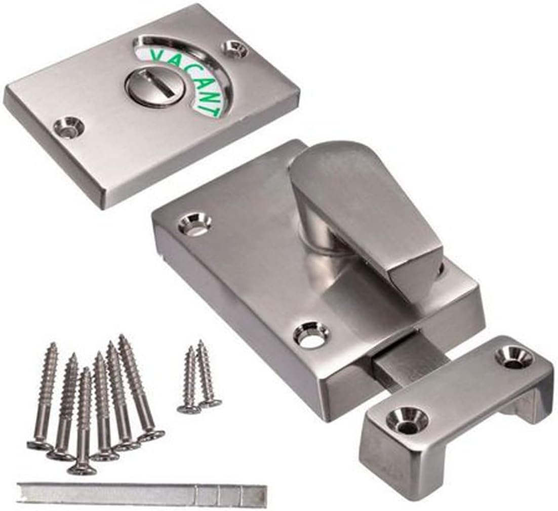 NISHAN Zinc (4 Set) Indicator Bolt Bathroom/Toilet Door, Engaged/Vacant Privacy Latch Chrome