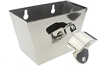 Vista 1 de Abrebotellas de cerveza montado en la pared de plata con el recolector de tapa de acero inoxidable