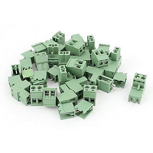 uxcell 20 Sets AWG 12-24 300V 10A 5.08mm Pitch PCB Screw Terminal Block Connector Army Green