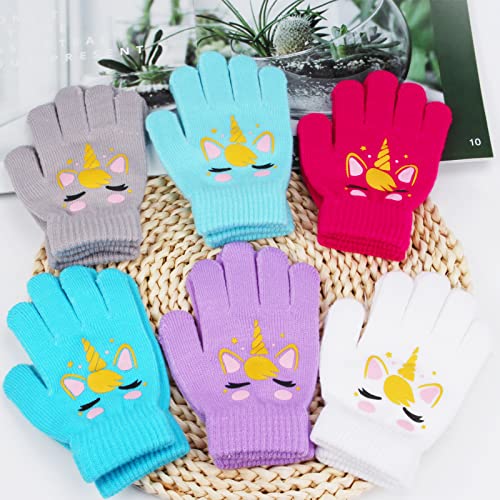 Kids Winter Gloves - 5-6 Pairs Knitted Warm Gloves for 3-8 Years Old Boys Girls4