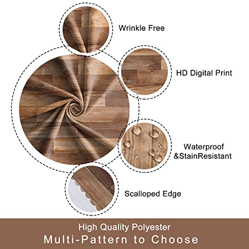 Baocicco 54X54 Inch Brown Wood Grain Tablecloth Polyester Waterproof Table Cloth For Kitchen Living Room Rustic Farmhouse Dessert Table Decor Countryside Table Covers Buffet Picnic #TOP3