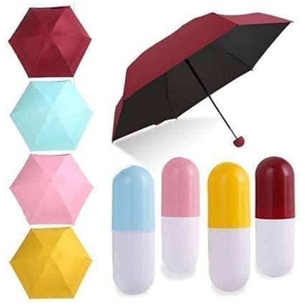 Capsule Umbrella | Mini Compact Umbrella Use While Traveling | Windproof, Protect from UV Rays & Rain-image-23