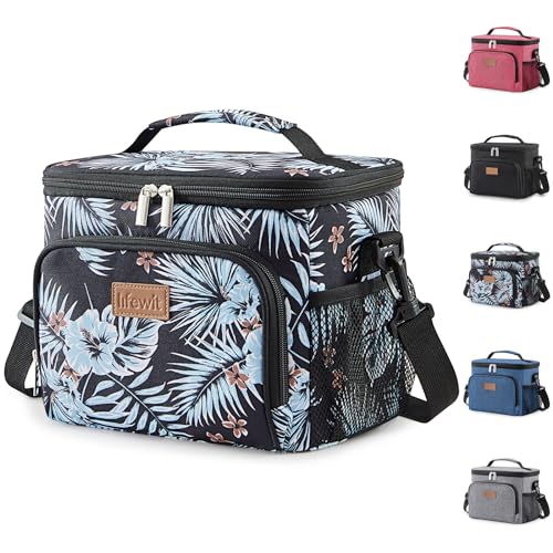 Lifewit Insulated Lunch Bag for Men, Thermal Lunch Box for Women Cool Bag, Reusable Leakproof Lunch Tote Bag with Adjustable Shoulder Strap for Adult for Work/Picnic/Beach, Flower 9L