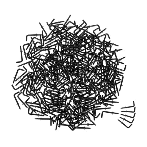 Uonlytech 300 Pièces Crochet à Vis en Fer Forme de L 7 Shape Auto-perçant Solide pour Suspendre Cadres et Clés sur Mur Maison ou Bureau