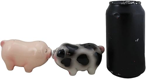 Miniatura 9 de Ebros Gift Cerámica Star Crossed Lovers Chubby Country Farm Bacon Porky Cerdo Pareja Besando Salero y Pimentero Set San Valentín Cerdos Piglets