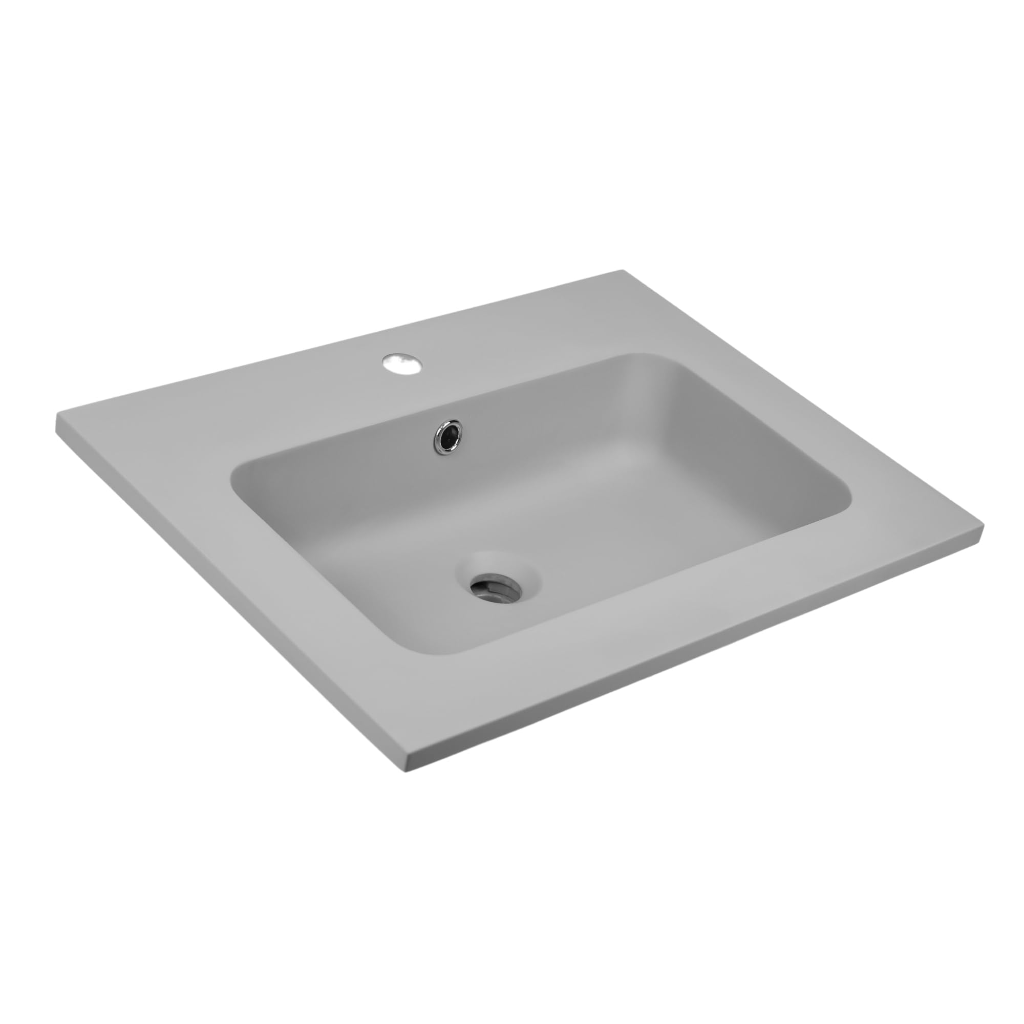 Lavabo ad Incasso Mineral Marmo Colore Grigio Cenere per Mobile Composizione Bagno Rettangolare 81x46 cm