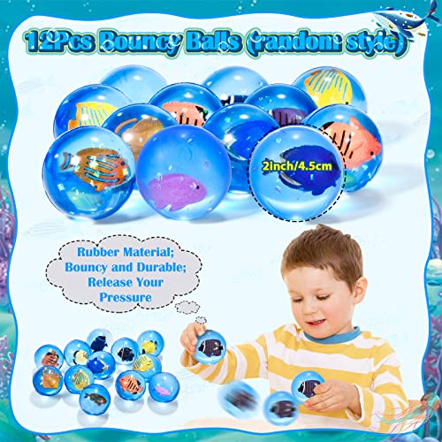 Winrayk 72Pcs Under The Sea Party Favors Birthday Supplies Ocean Party Favors For Kids Boys Bouncy Ball Sea Animal Mask Shark Gift Bag Diy Ocean Sticker Slap Bracelet Keychain Ocean Toy Pinata Fillers #TOP2