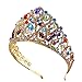 Produktbild Santfe 7,9 cm Hohe Hochzeit Brautschmuck Gold Kristall Krone Stirnband Tiara Schmuck