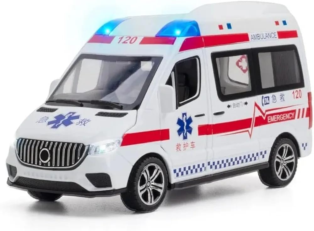 DUNGRANI ENTERPRISE Ambulance Toy Car with Light & Siren Sound Effects - Friction Powered Wheels & LED Lights - Heavy Duty Metal Rescue Vehicle Toy for Kids & Children (B0BYDWKTF4) Amazon Price History, Amazon Price Tracker