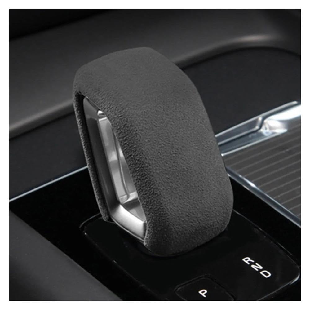 Hyasdbwe Black Suede Gear Shift Knob Trim Cover Center Console Shift Sticker For Volvo Xc60 S90 Xc90 S60 V60 Xc40 V90cc 2022- Gear Shifter Parts(Black)