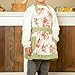 NEOVIVA Children Aprons for Kids Cooking, Baking, BBQ and Gardening, Heavy Duty Kids Aprons with Pockets for Little Curious Chef, Style Diana, Floral Quartz Pink
