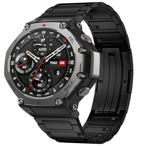 [PONATTENO] �y�ʃ`�^���������E�H�b�`�o���h For Amazfit T-rex 3�p�o���h �������E�H�b�`�o���h �����x���g �܂肽���݃o�b�N�� �T�C�Y�����\ �H��t�� �u���b�N (�u���b�N)