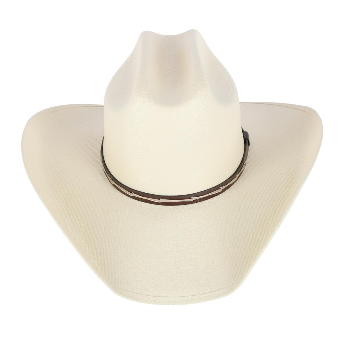 CTM Men's Western Canvas Hat with Leather Hatband, Medium, Canvas