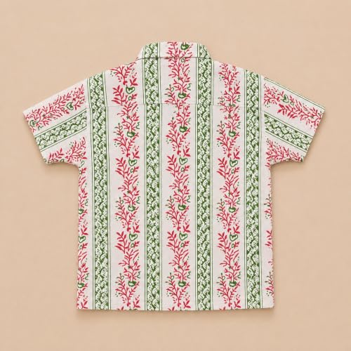Image of A.T.U.N. (ALL THINGS UBER NICE) Boys 100% Cotton Printed Shirt | Half Sleeve Smart Casual Shirt for Kids | Soft Breathable Button Placket Top