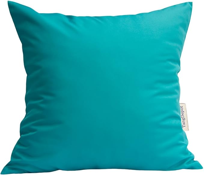 TangDepot Durable Faux Silk Solid Pillow Shams, Square