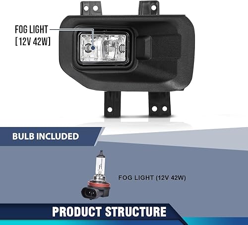 Vista 3 de PIT66 Faros antiniebla para parachoques delantero compatibles con Ford F150 2015-2017 lente transparente parachoques delantero luz antiniebla