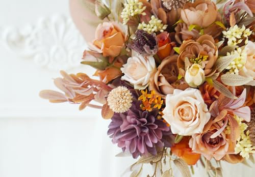 Ramo rústico boho blanco y beige para boda miniatura 5