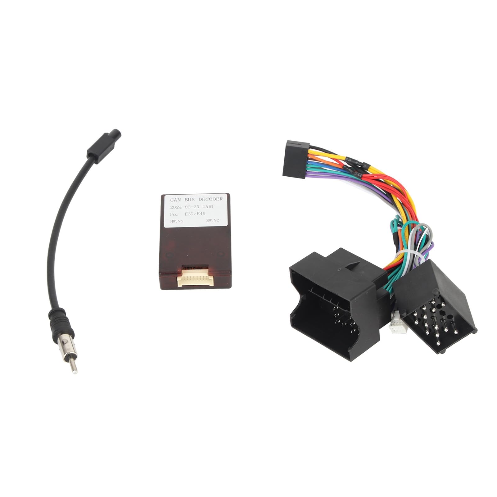 Arnés de cableado de audio de 16 pines con caja Canbus y adaptador de cables para instalación de estéreo para BMW
