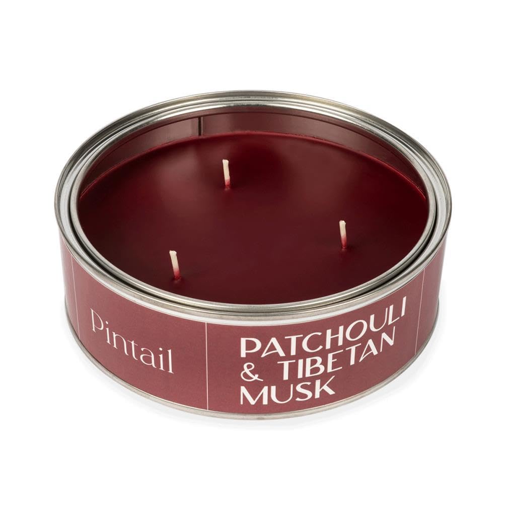 Pintail Candles Large 3 Wick Scented Candle Tin - Patchouli & Tibetan Musk