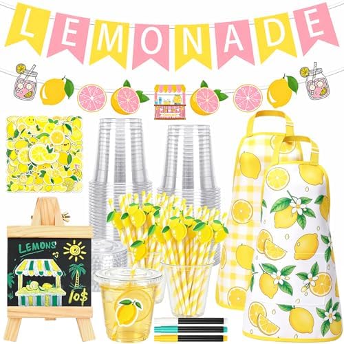 Amazon.com | RUEGGVAT 208 PCS Lemonade Stand Supplies Kit - 50 Sets ...