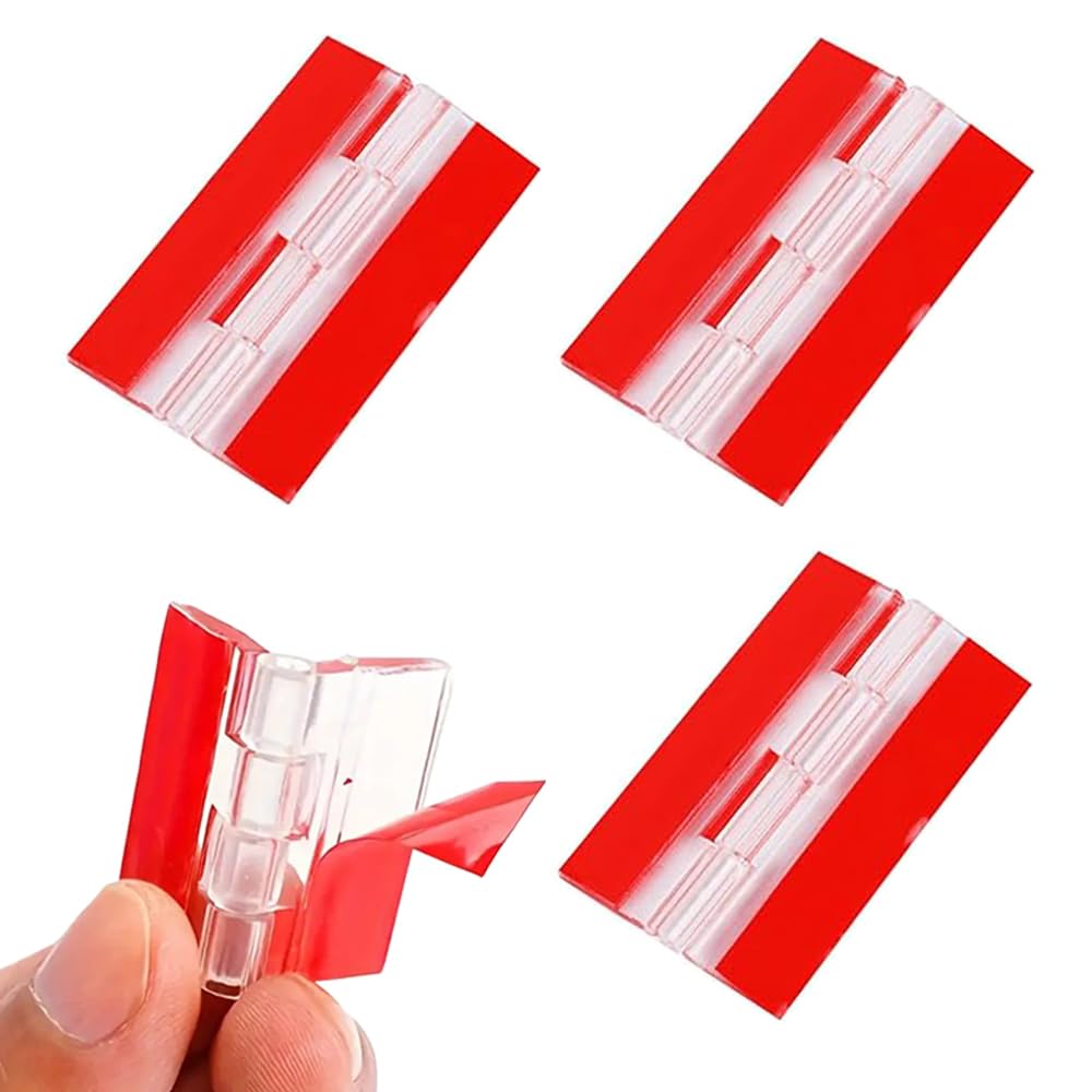 Clear Acrylic Hinges - 4 Pack Self Adhesive -1 Clear Acrylic Hinges - 4 Pack Self Adhesive -1