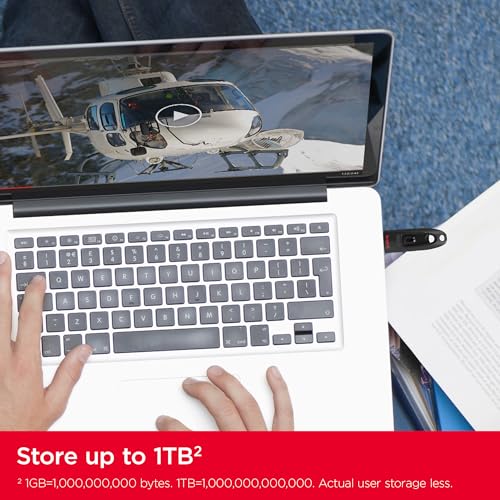 SANDISK Ultra USB Type-A Flash Drive 1TB (USB 3.0 memory stick up to 130MB/s transfer speeds, RescuePro Recovery Software, Password protection, SANDISK Memory Zone App) Black - Image 2