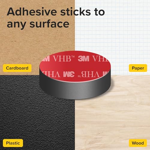 Image of Strong Ceramic Round Magnets with Adhesive Backing (0.7x0.2 inch /18x5mm, 50 pcs) - Heavy Duty Sticky Magnets, Non-Corrosive, Versatile for Home, Office, Workshop, Whiteboard, Fridge and Hobby Use