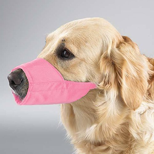 Guardian Gear Nylon Lined Muzzles For Dogs 3 Colors 9 Sizes Soft Dog Muzzle Collection(8.25" Snout - Size 5 Pink) #TOP24