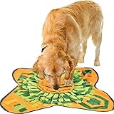  IEUUMLER Snuffle Mat para Perros Alfombrilla de Entrenamiento Estera de Entrenamiento Manta para la Nariz Juguete de Juego IE081 (72x71cm, Orange & Green)
