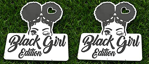 Image of 2pcs Custom Black Girl Edition Car Badge Emblem Decals Compatible Vehicles, Doors, Body, Car Side Fenders, Car Trunk Badges, Stylish Dynamic Look (Chrome)