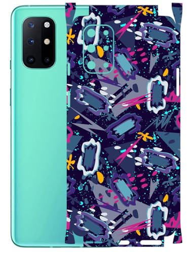 Image of AtOdds - Full Body Back Screen Guard Protector Film - Lamination Wrap Skin Sticker Compatible with ONEPLUS 8T | Scratchproof Matte Finish (Abstract)