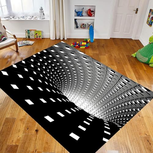 Tapis salon design géométrique abstrait moquette chambre poils courts 100x150cm